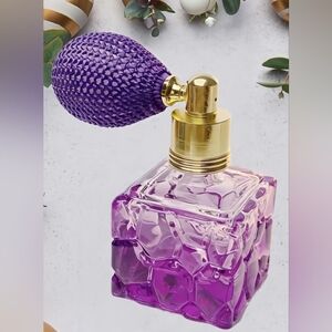 Mini Purple Quilted Glass Airbag Perfume Refill Bottle Atomizer